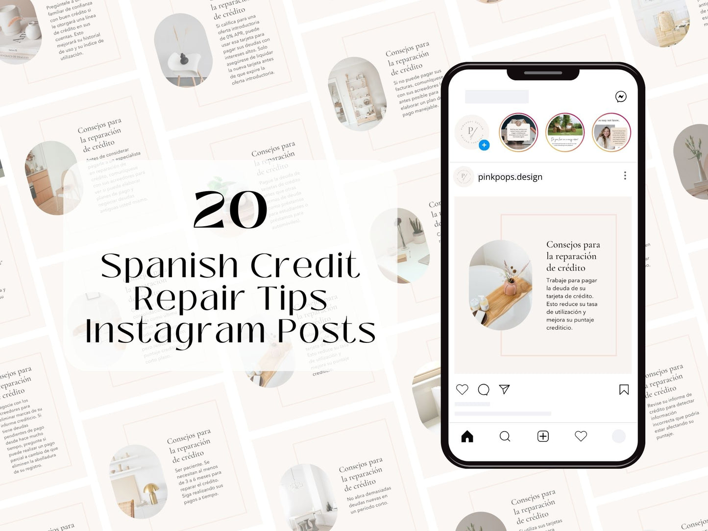 Spanish Credit Repair Tips Post Vol 01- Essential credit repair advice templates for Spanish-speaking clients.