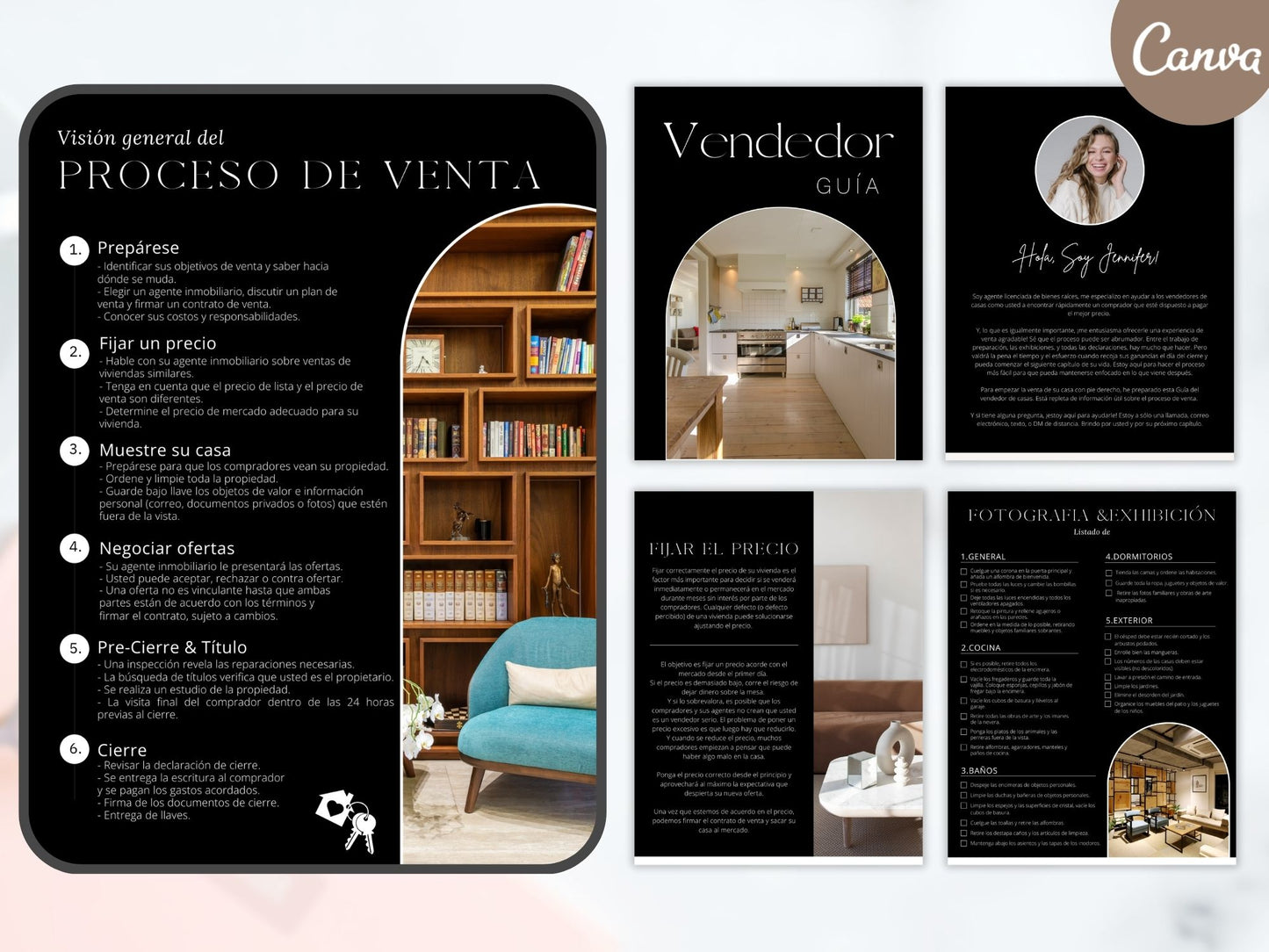 Spanish Black Buyer and Seller Guides Vol 01- Sleek guides for Spanish-speaking real estate clients.