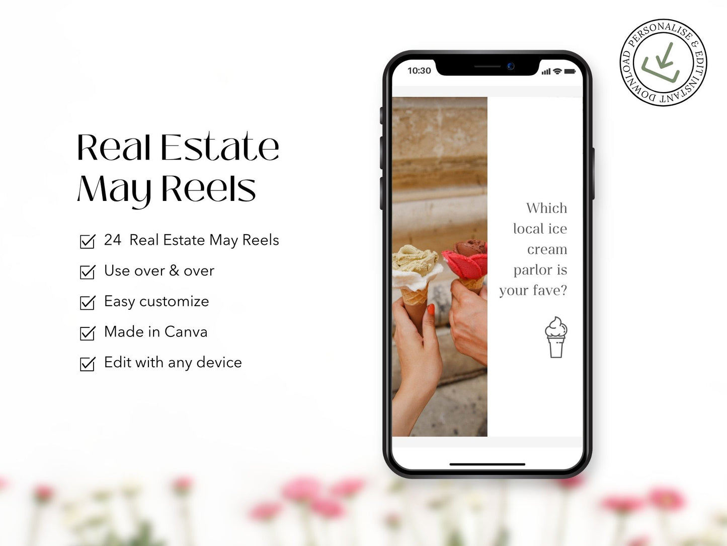 Editable May real estate Instagram reels for agents