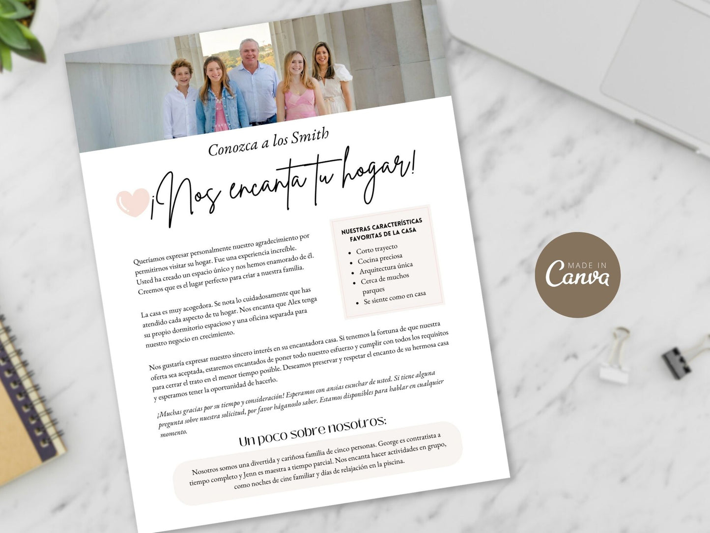 Spanish Home Offer Letter Vol 01 - Make a lasting impression when presenting a purchase offer in Spanish.