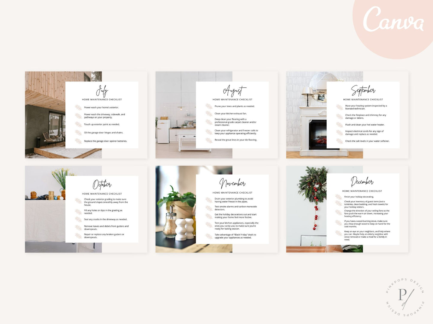Real Estate Monthly Maintenance Postcards - Eye-catching postcards providing valuable monthly maintenance tips for homeowners, fostering connections and enhancing brand presence.