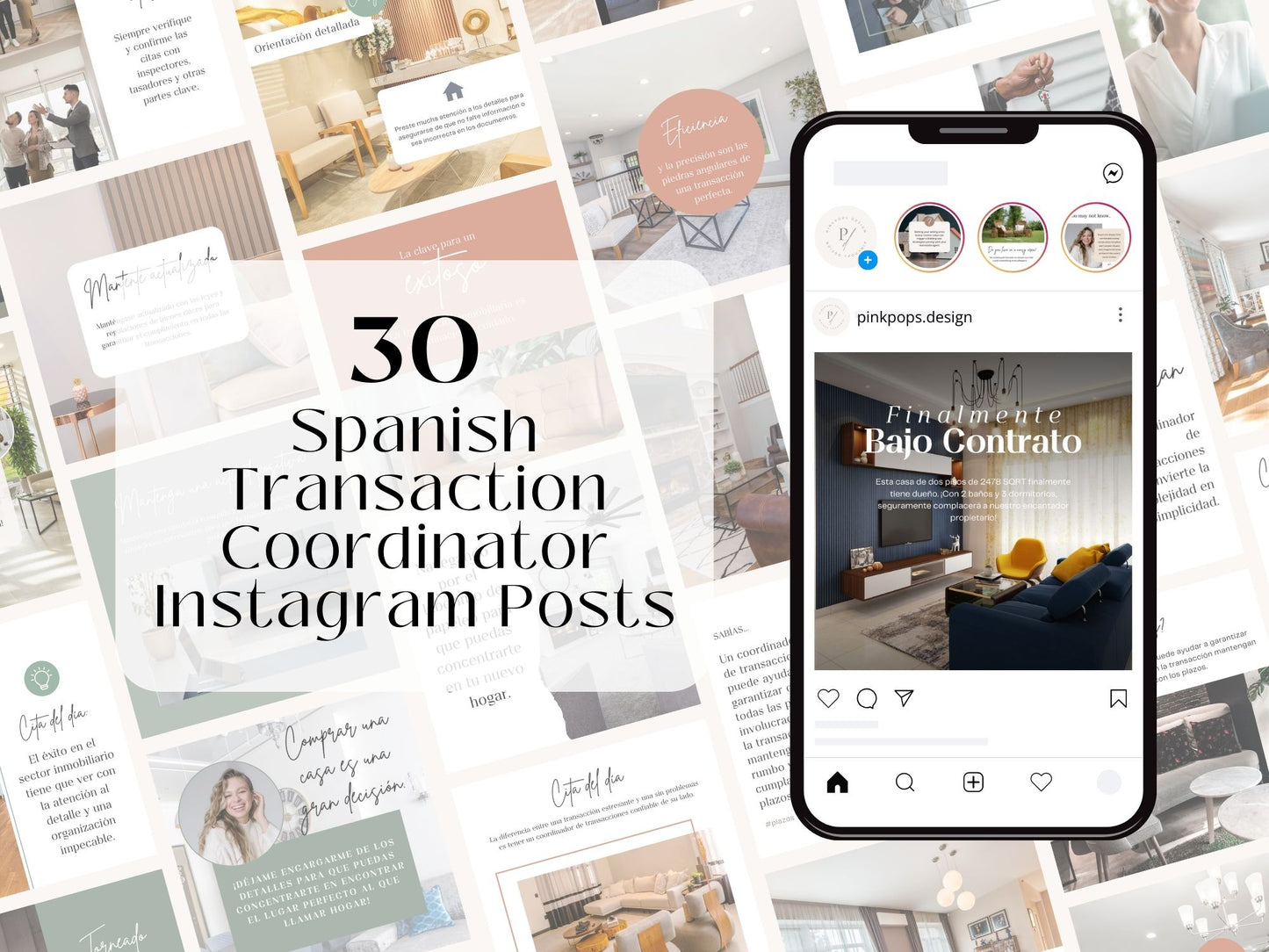Spanish Transaction Coordinator Instagram Posts- Essential transaction tips templates for Spanish-speaking clients.
