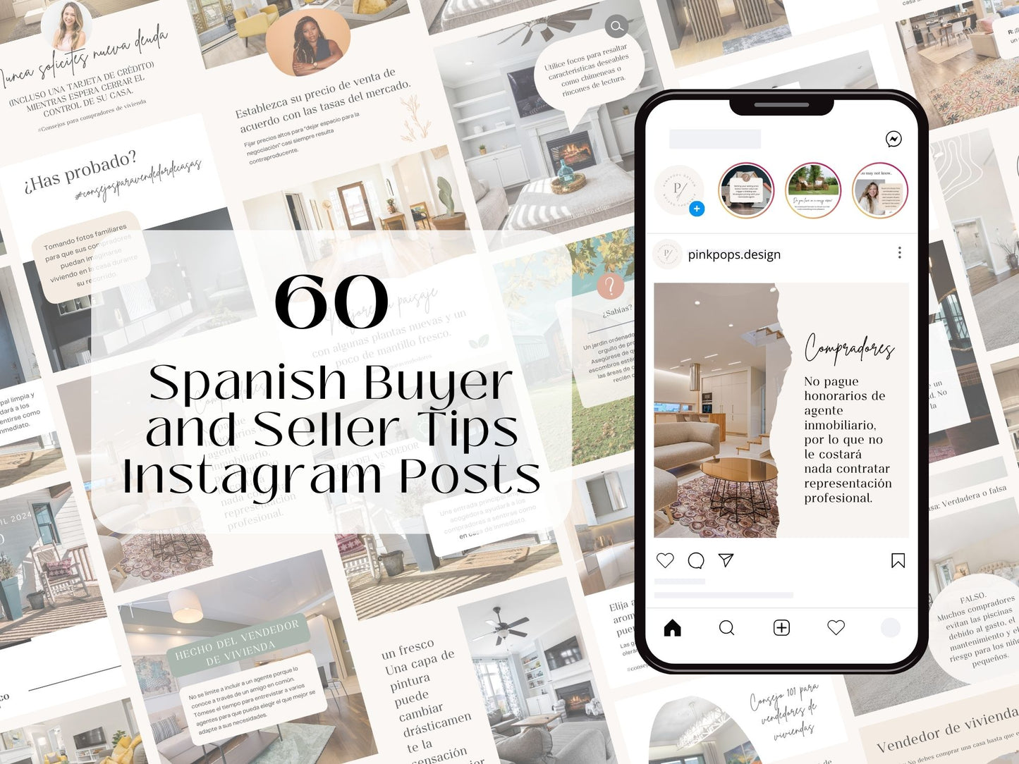 Spanish Buyer and Seller Tips Instagram Posts- Real estate tips templates for Spanish-speaking clients.