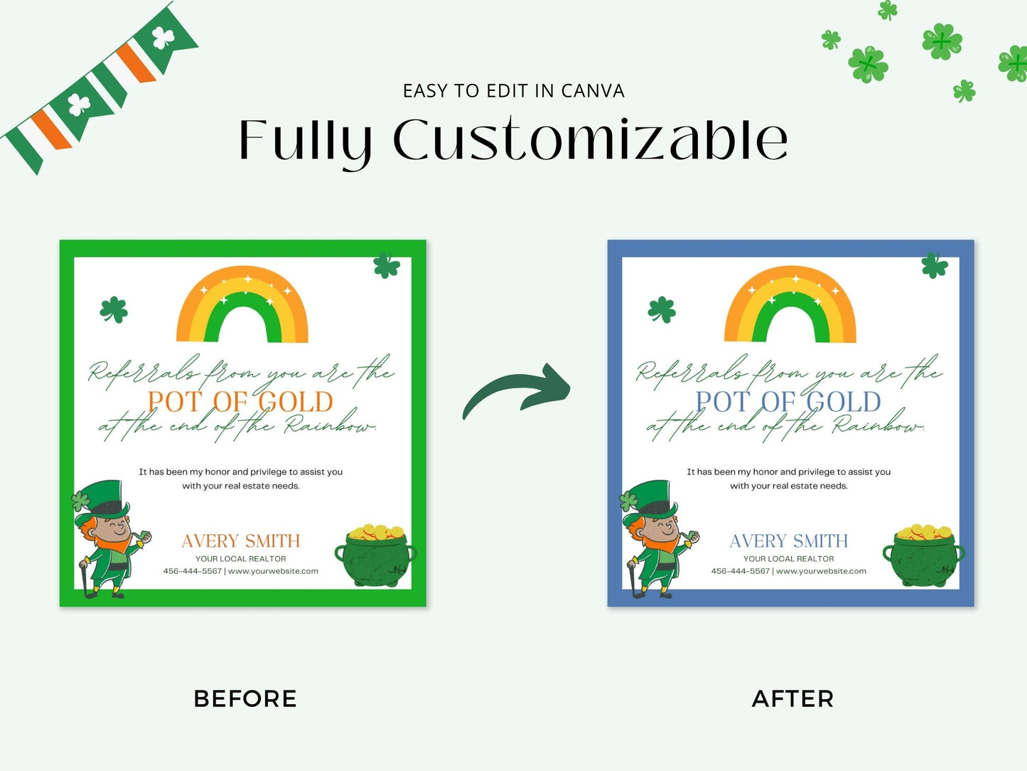 St. Patrick's Day Pop By Tags Bundle - Professionally designed real estate gift tags with festive St. Patrick's Day themes.