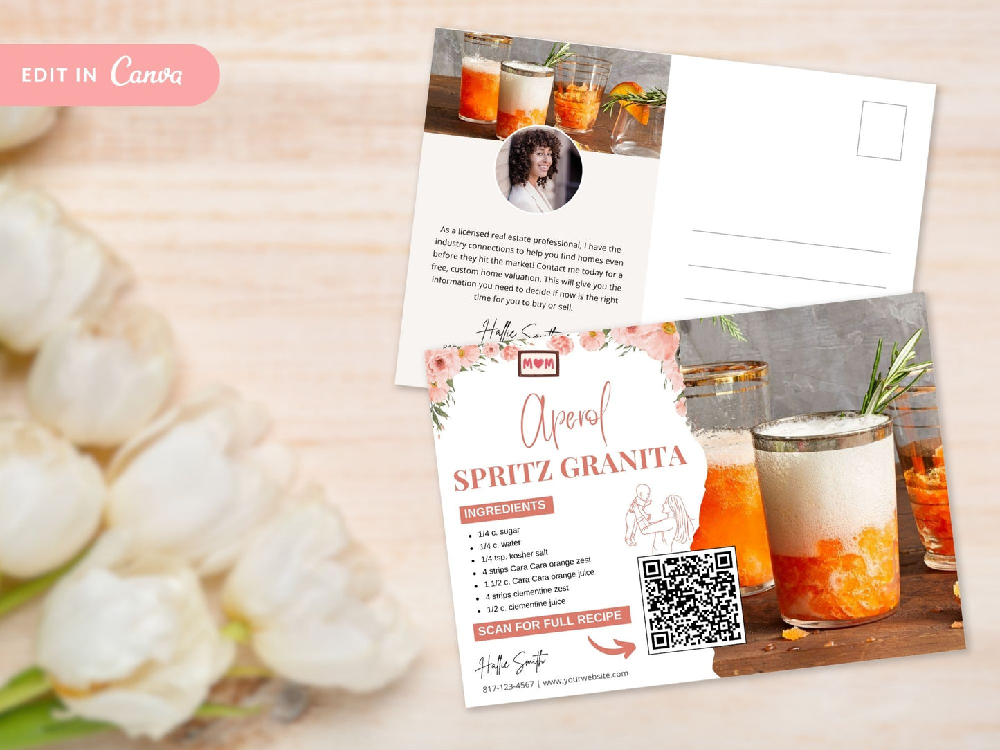 Mother's Day Recipe Postcards - Heartwarming postcards with delightful recipes for personalized real estate marketing on Mother's Day.