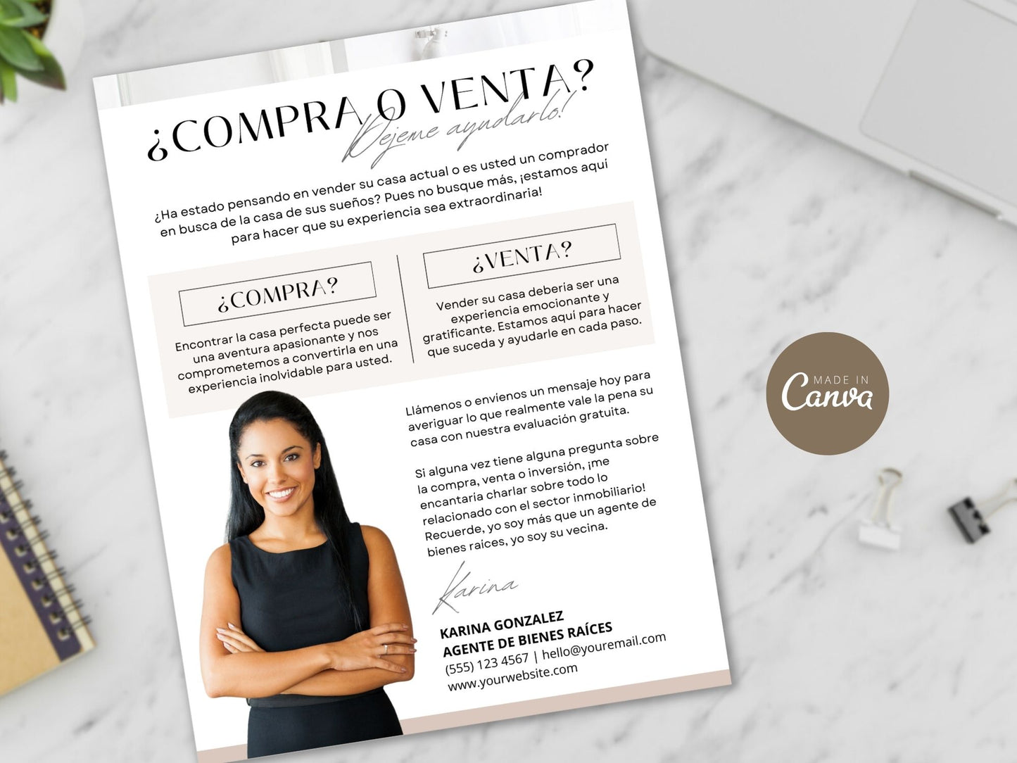 Spanish Buying or Selling Real Estate Letter Vol. 02 - Instill confidence when buying or selling properties with a personalized introduction, clear guidance, and professional real estate services