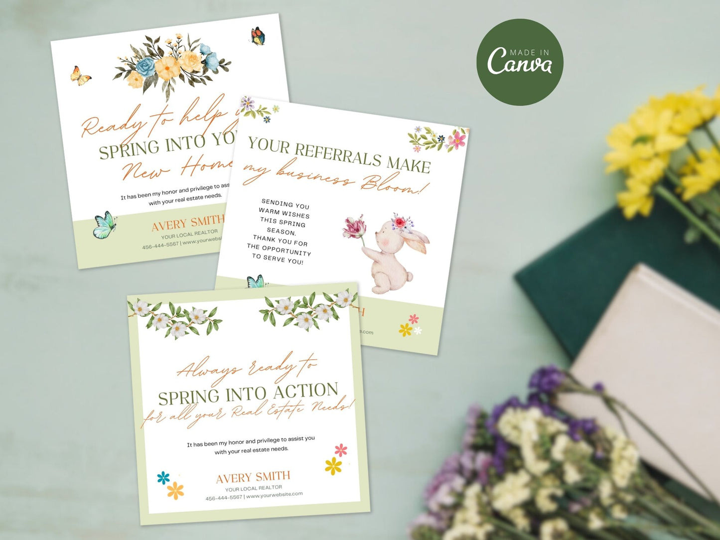 Spring Pop By Tags Bundle - Professionally designed real estate gift tags with vibrant and fresh spring themes.