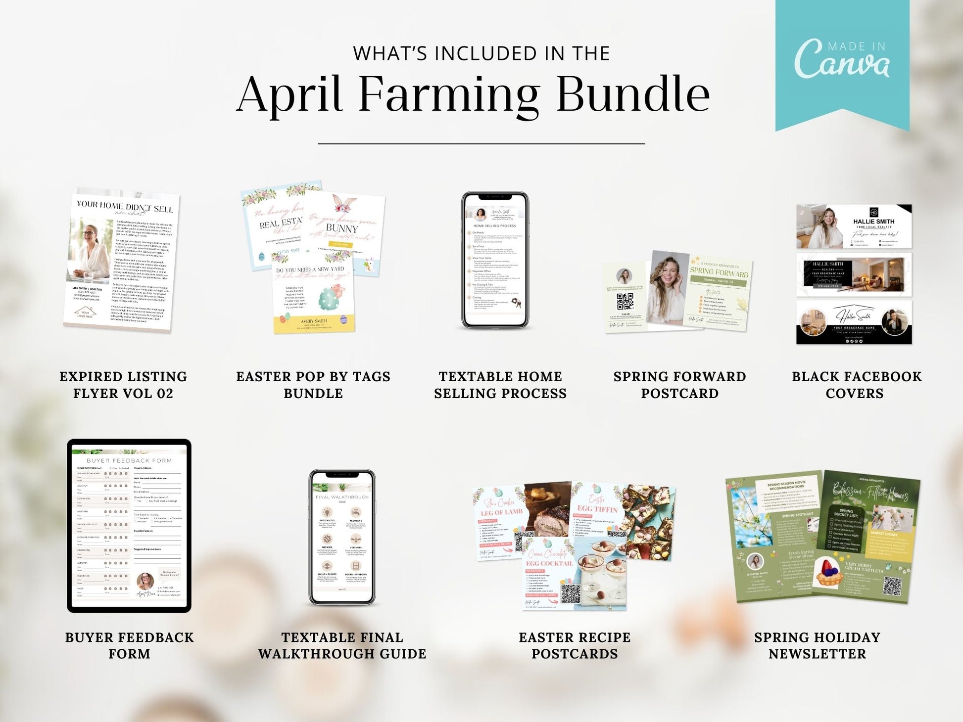 April Farming Bundle - Essential tools and resources for real estate farming in April.