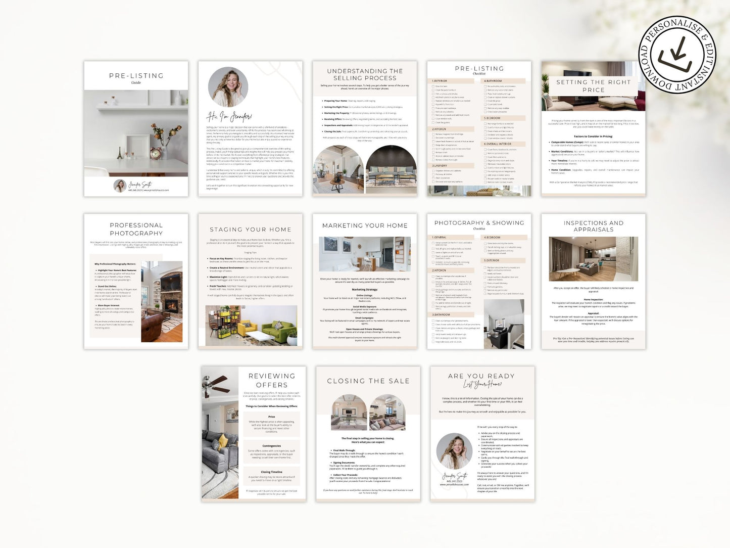 Minimal Pre-Listing Guide template for real estate agents to prepare sellers for the listing
process.