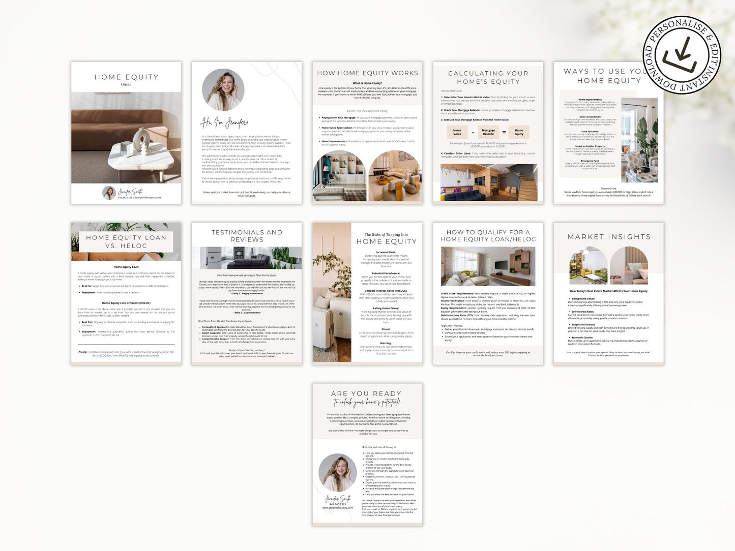 Minimal Home Equity Guide template for real estate agents to help homeowners maximize their home equity,