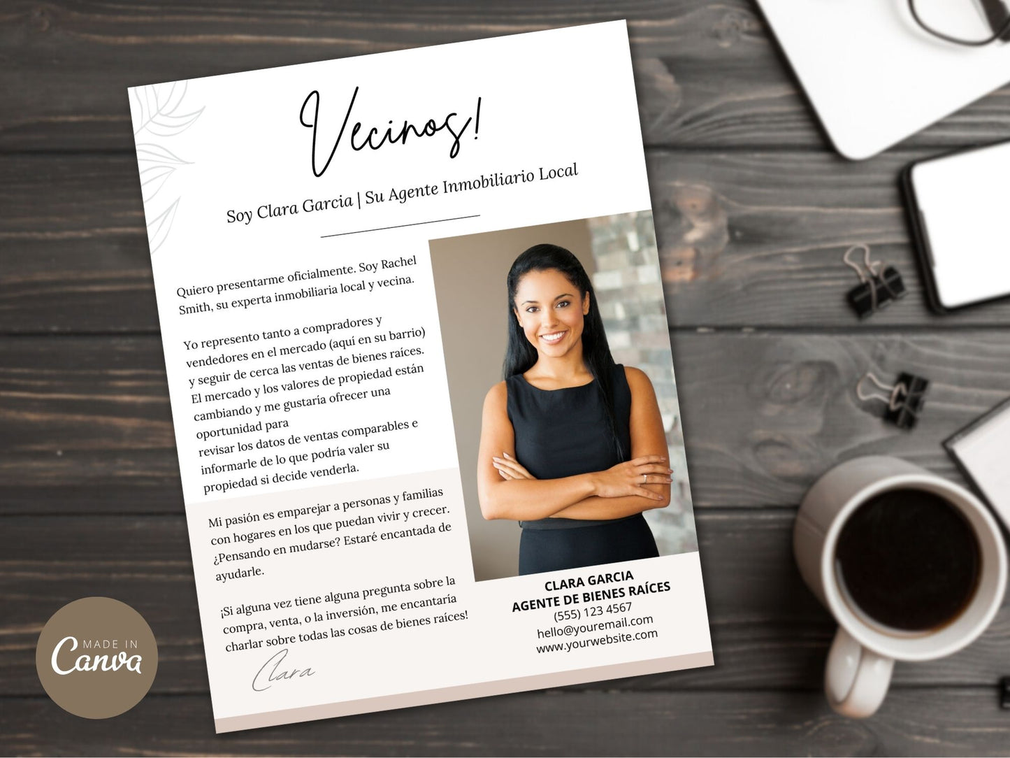 Real Estate 'Hello Neighbors' Letter in Spanish Vol. 02 - Connect effectively with your community by introducing your real estate services with this personalized digital letter.