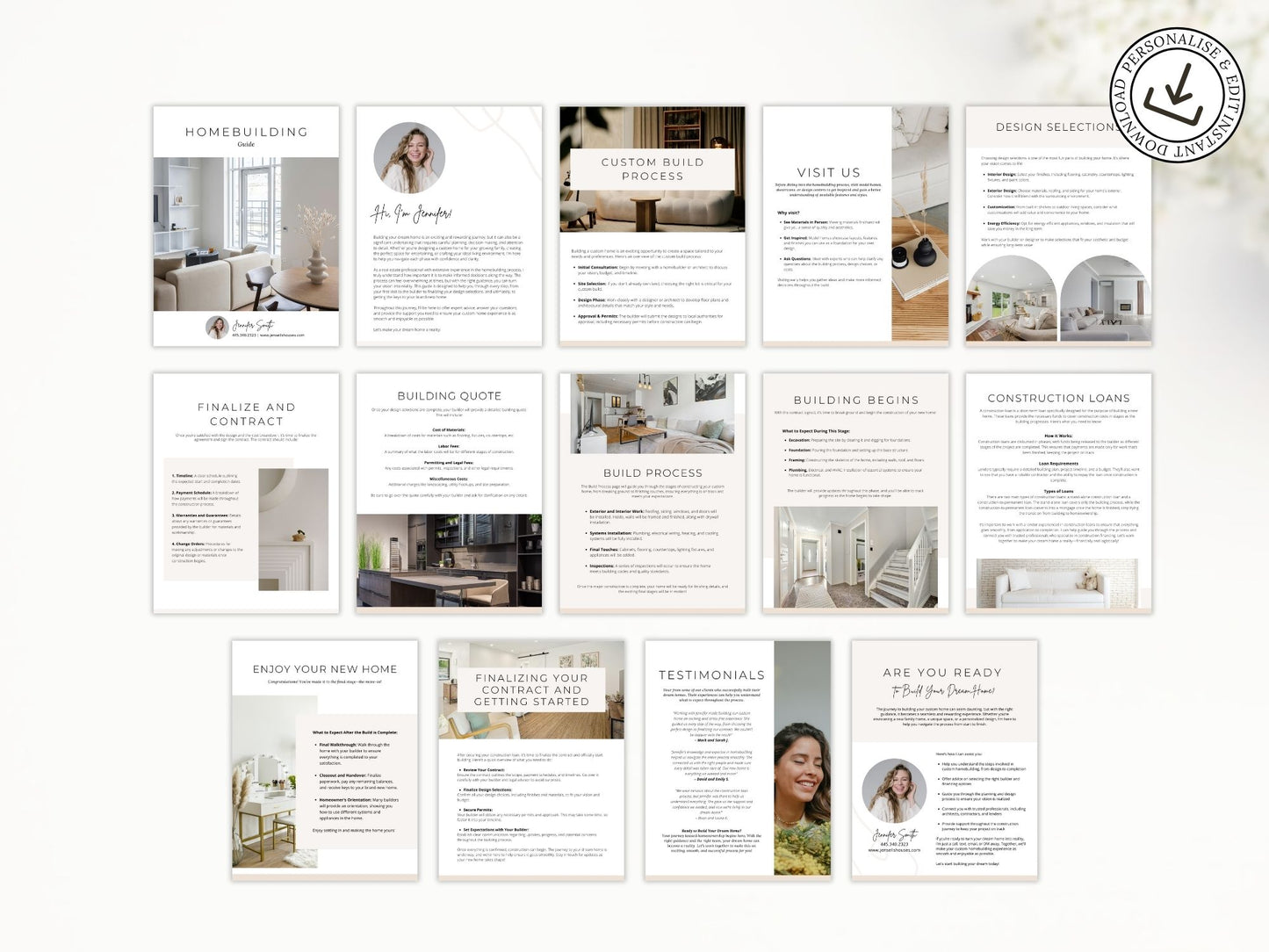 Editable homebuilding guide for real estate agents