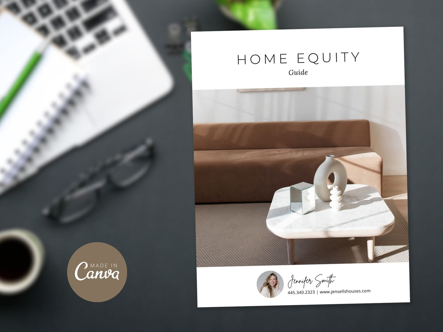 Minimal Home Equity Guide template for real estate agents to help homeowners maximize their home equity,