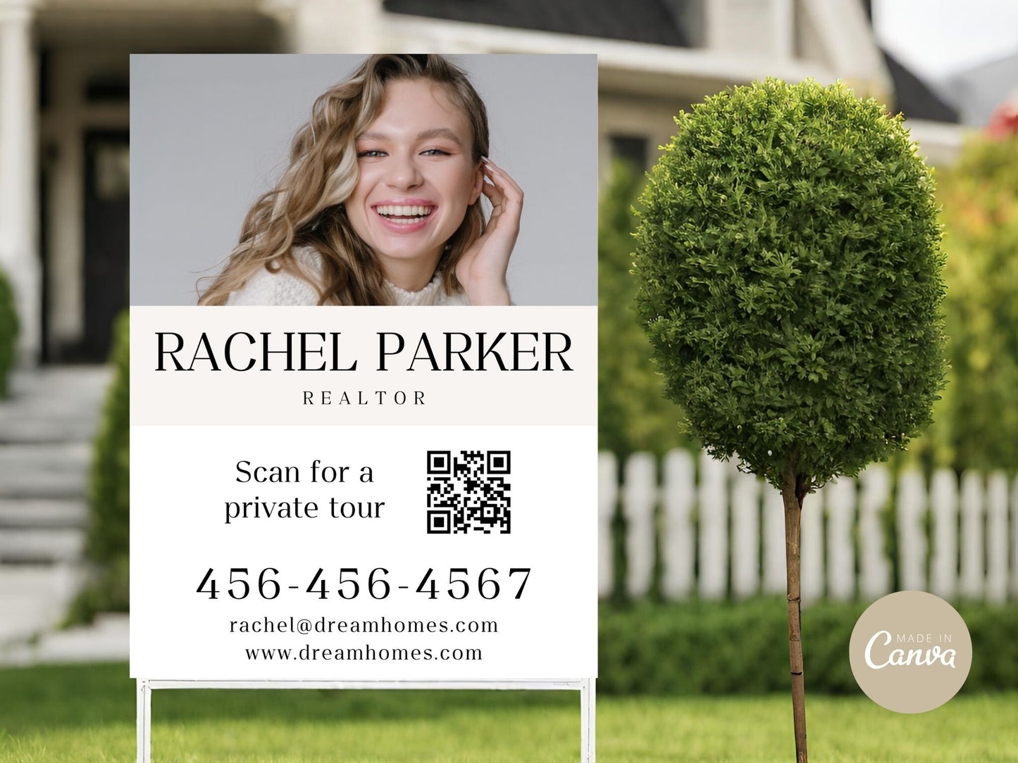 Beige Luxury Yard Signs - Sophisticated yard signs designed for premium real estate listings.