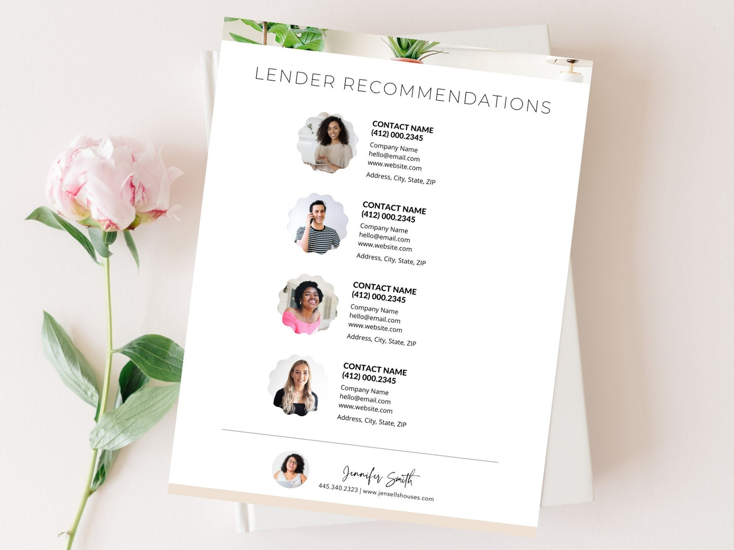 Real Estate Lender Recommendation Flyer - Editable template for empowering clients with trusted financing recommendations in the real estate market.