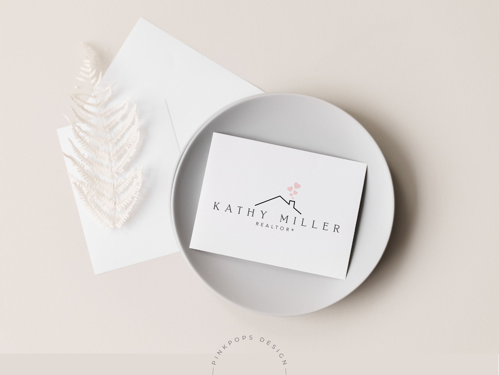 Real Estate Kathy Miller Logo Template - Minimalist and refined logo design for real estate professionals, offering a distinctive and sophisticated visual identity.