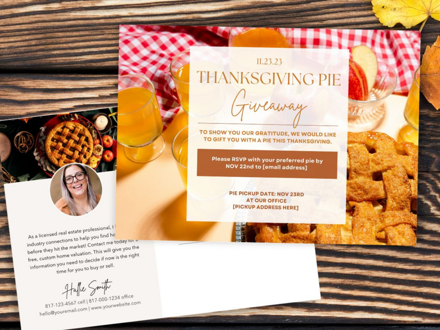 Thanksgiving Pie Giveaway Postcard