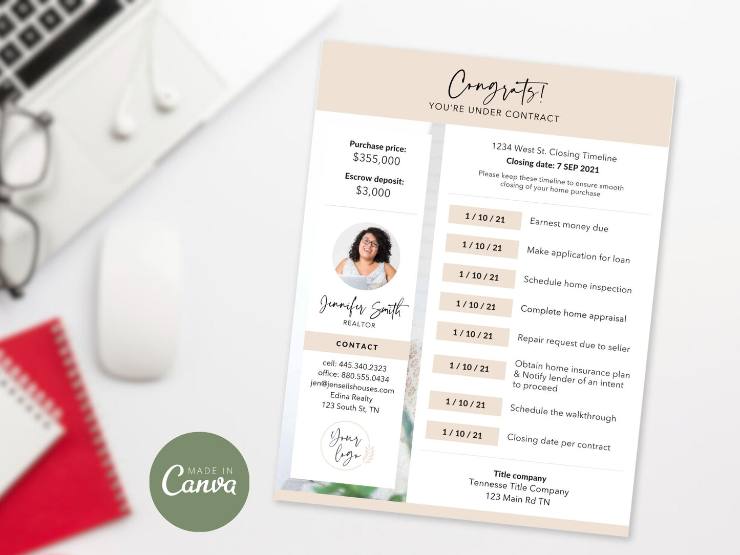 Under Contract Timeline Textable and Flyer Bundle - Professional real estate templates for seamless under-contract communication and client experience enhancement.
