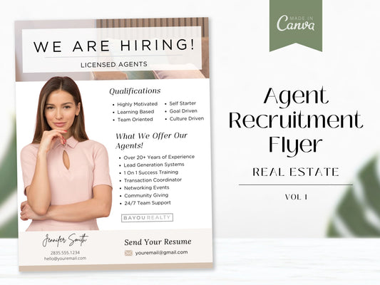 Agent Recruitment Flyer- Professionally designed flyer for recruiting real estate agents.