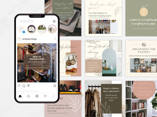 50 Organizing Tips Instagram Post Vol 01 - Beautifully designed templates with practical  organizing tips.