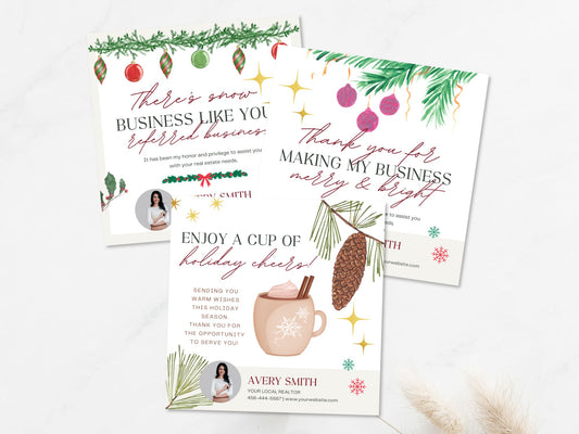 Real Estate Christmas Pop By Tags Bundle - SQUARE - Festive Client Appreciation Tags for the Holiday Season