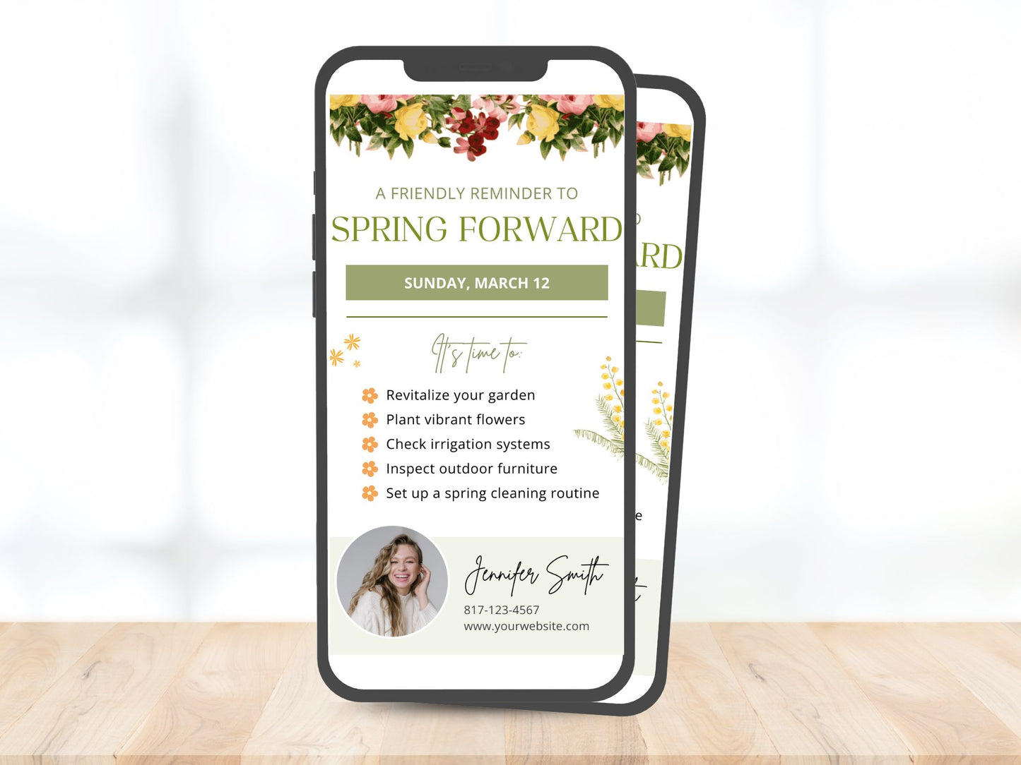 Spring Forward Digital Card Vol 02 - Professionally designed real estate digital card for a timely reminder of daylight saving time.