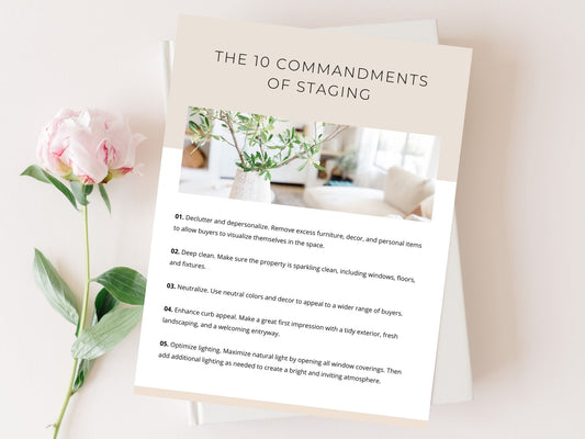 Real Estate The 10 Commandments of Staging - Essential guide for successful and visually captivating property presentations in the real estate market.