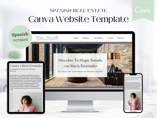 Spanish Real Estate Canva Website Template