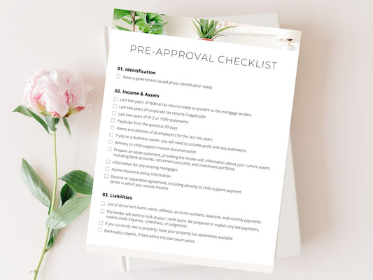 Minimal Pre-Approval Checklist - Streamlined guide for an efficient and hassle-free mortgage pre-approval process.