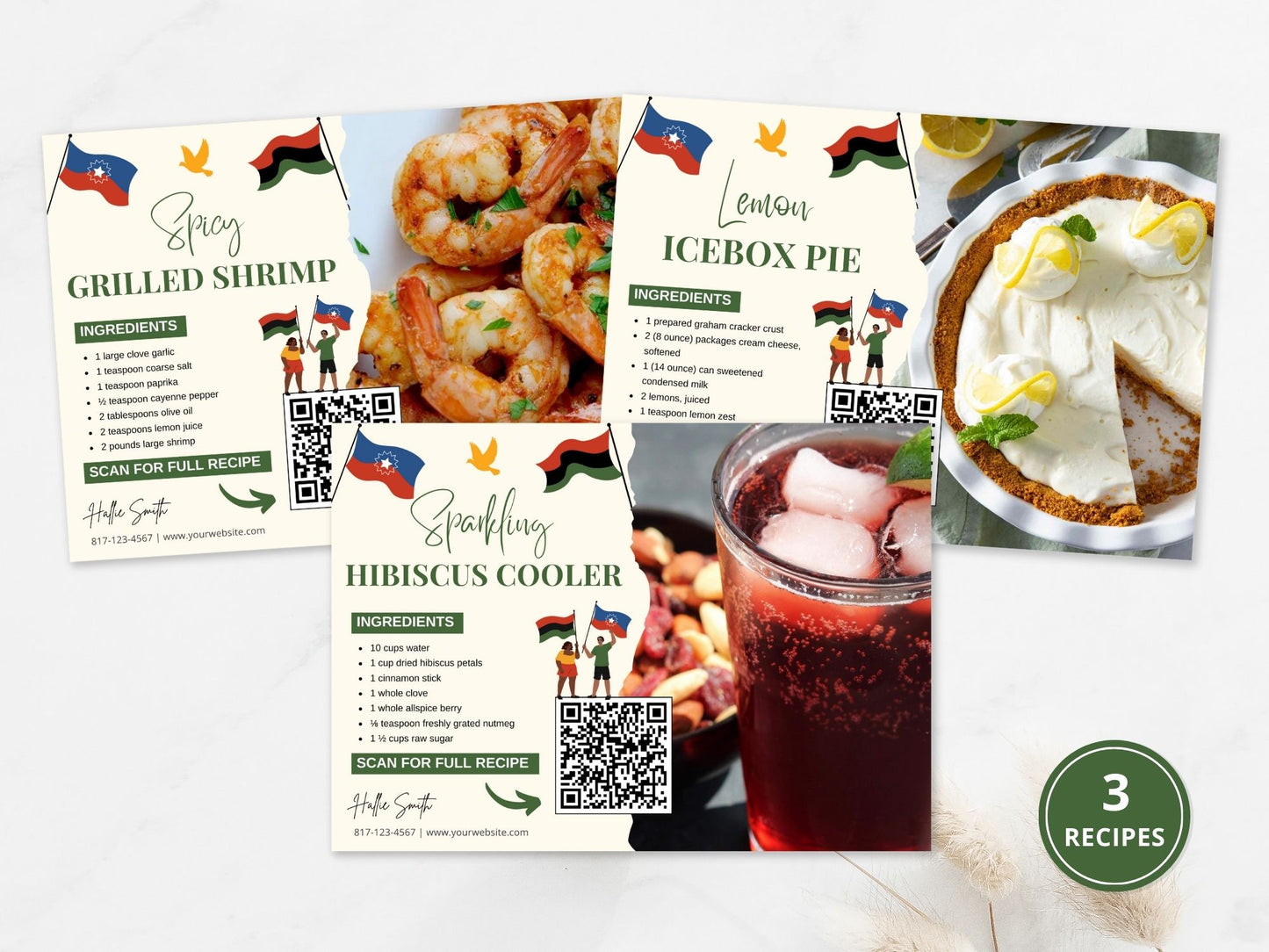 Juneteenth Real Estate Recipe Postcards - Celebrate cultural heritage with delicious recipes and community connection.