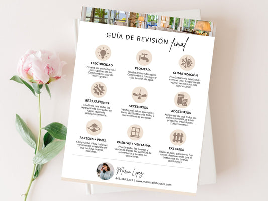 Spanish Final Walkthrough Guide - Navigate the final walkthrough process in Spanish with this comprehensive guide, assisting clients in ensuring a thorough inspection, addressing concerns, and finalizing the home-buying journey with confidence.