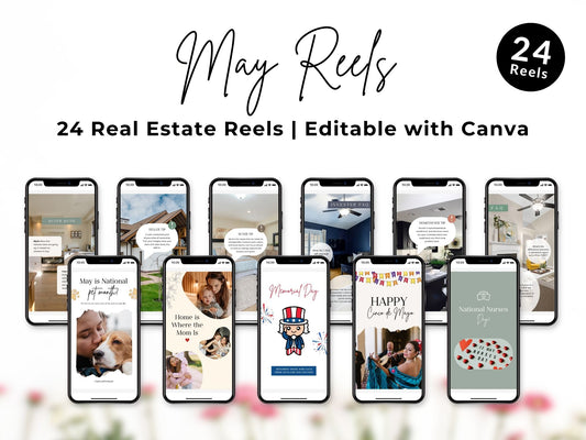 Editable May real estate Instagram reels for agents
