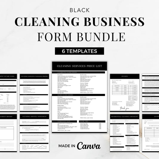 Black Cleaning Services Form Bundle