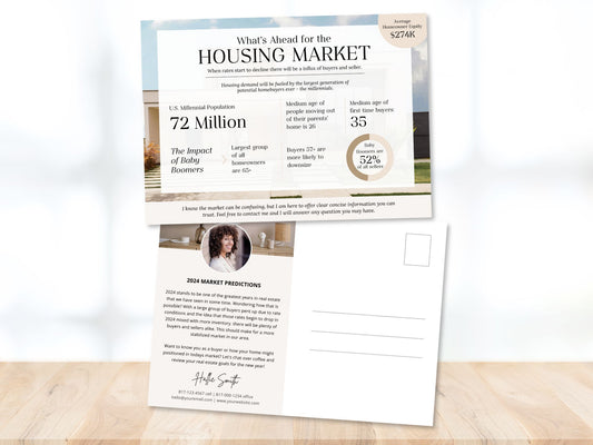 Market Update Postcard Vol 02 - Professionally designed real estate postcard delivering essential market insights.