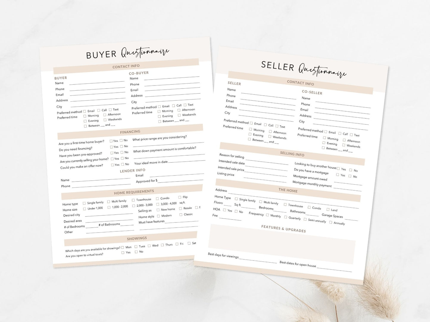 Buyer & Seller Questionnaire