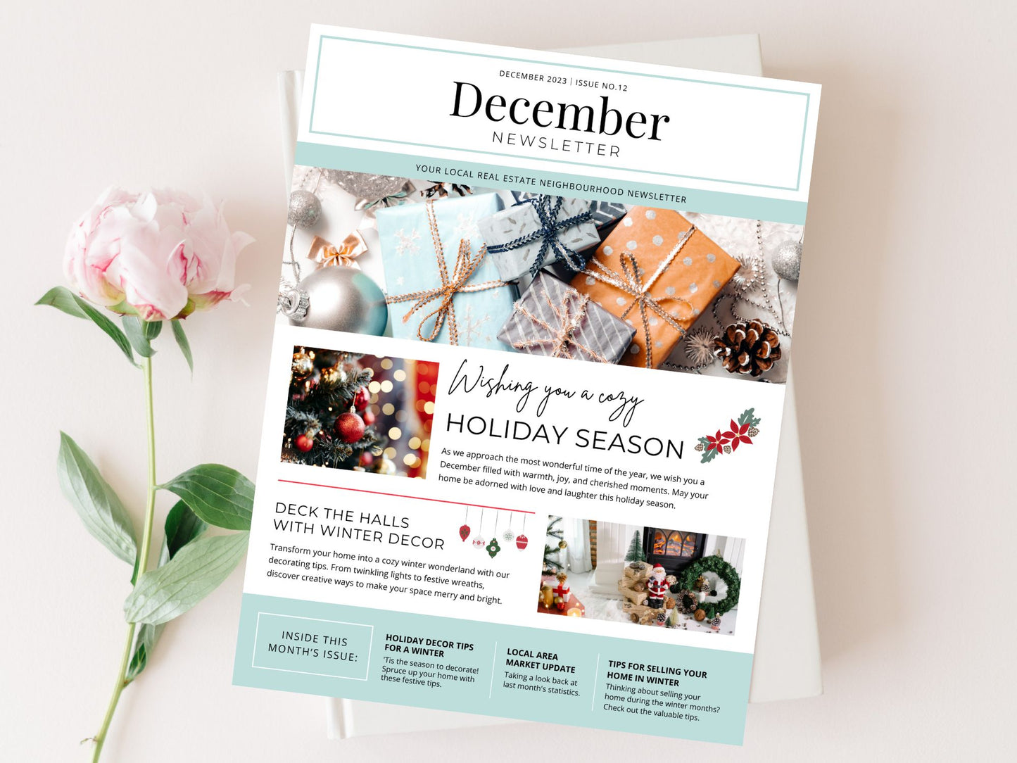 Minimal December Newsletter 2023 - Clean and Stylish Newsletter Template