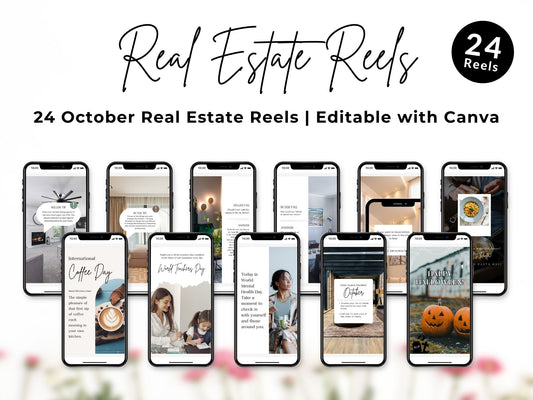 October Real Estate Social Media Reels template featuring engaging content for promoting
listings and market updates.