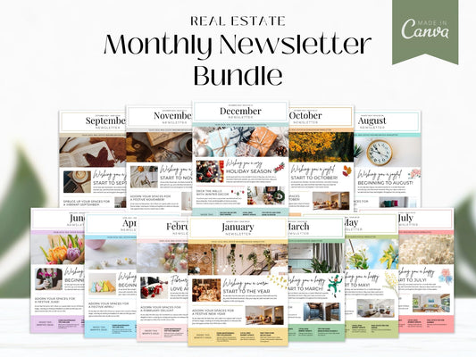Monthly Newsletter Bundle - Stay connected with engaging newsletters for every month.