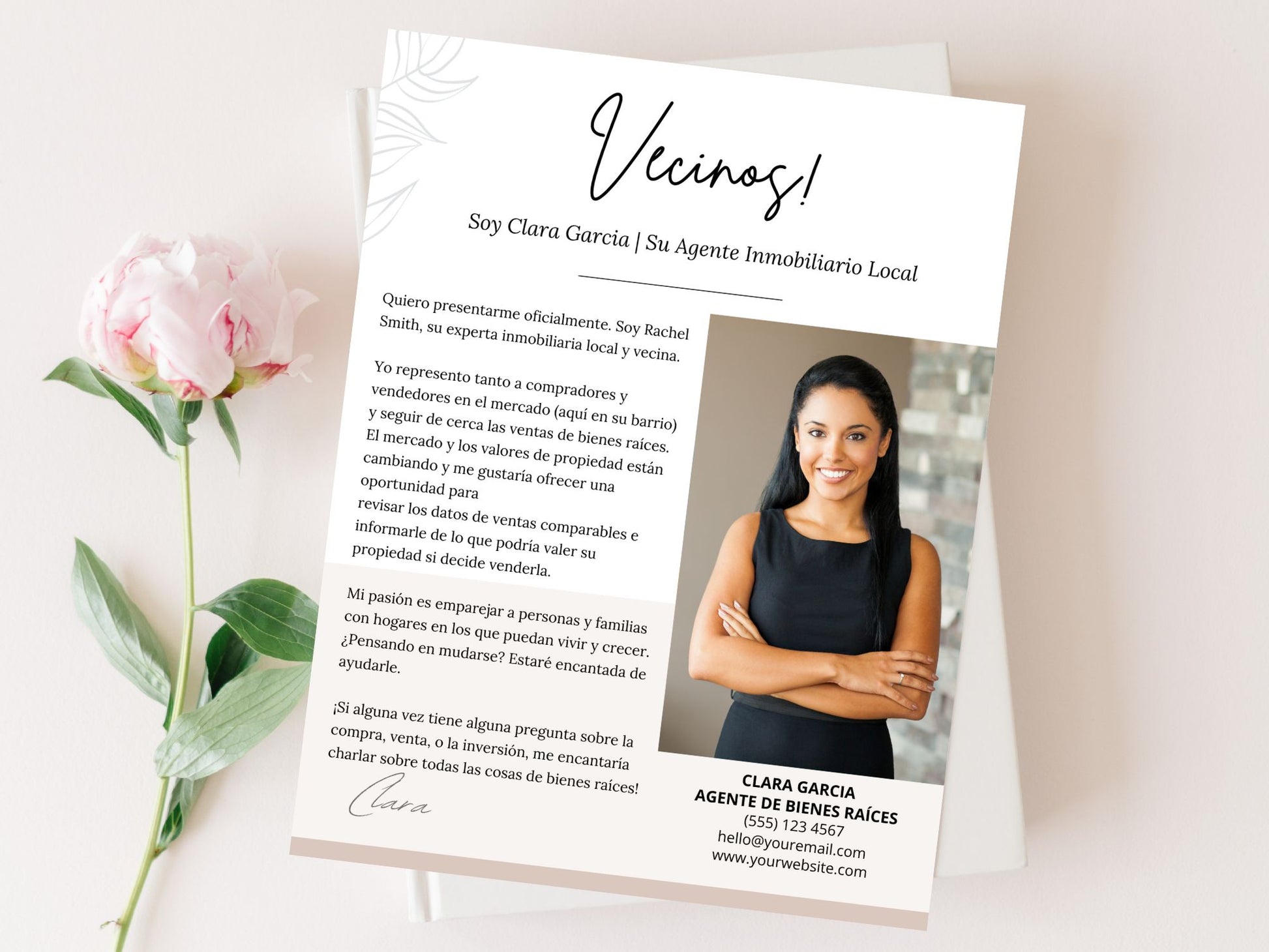 Real Estate 'Hello Neighbors' Letter in Spanish Vol. 02 - Connect effectively with your community by introducing your real estate services with this personalized digital letter.