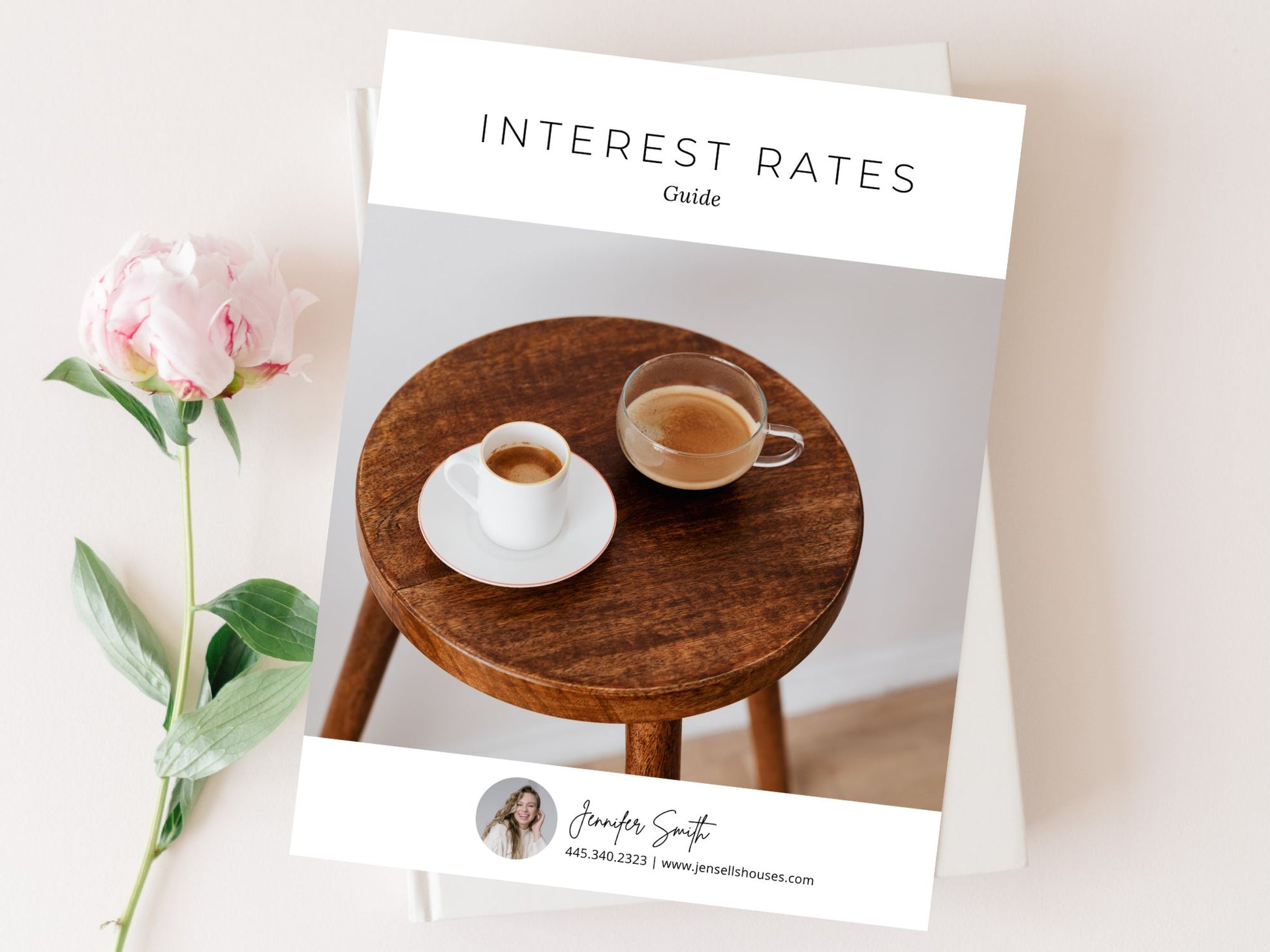 Minimal Interest Rates Guide offering a clear breakdown of interest rates for homebuyers, perfect for real estate agents to share with clients.