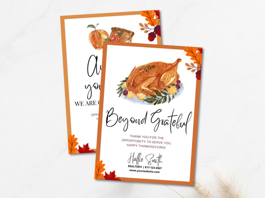 Real Estate Thanksgiving Pop By Tag Bundle - Eye-catching tags to enhance your pop-by gifts, expressing gratitude and fostering connections with clients during the Thanksgiving festive season.