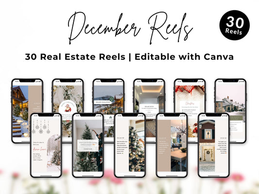 December 2024 holiday-themed real estate reels for social media marketing.