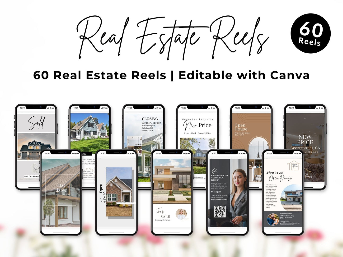 60 Real Estate Reels Vol 01 - Collection of real estate-themed Instagram reels for agents.