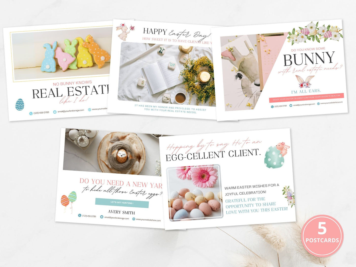 Easter Postcard Bundle - Charming postcards for festive real estate marketing during the Easter season.