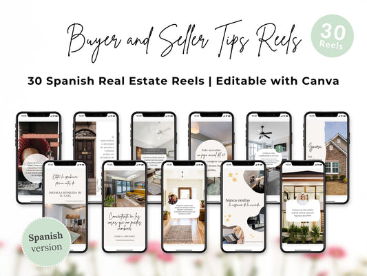 Spanish Buyer and Seller Tips Instagram Reels providing real estate insights for buyers and sellers.