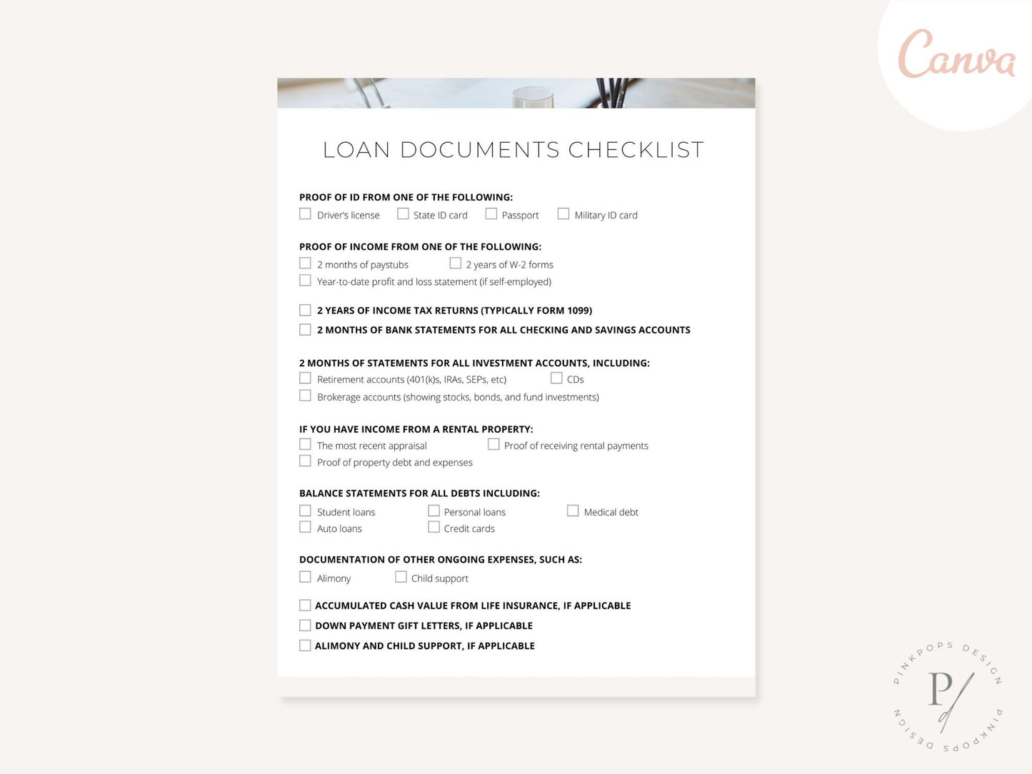 Minimal Loan Documents Checklist