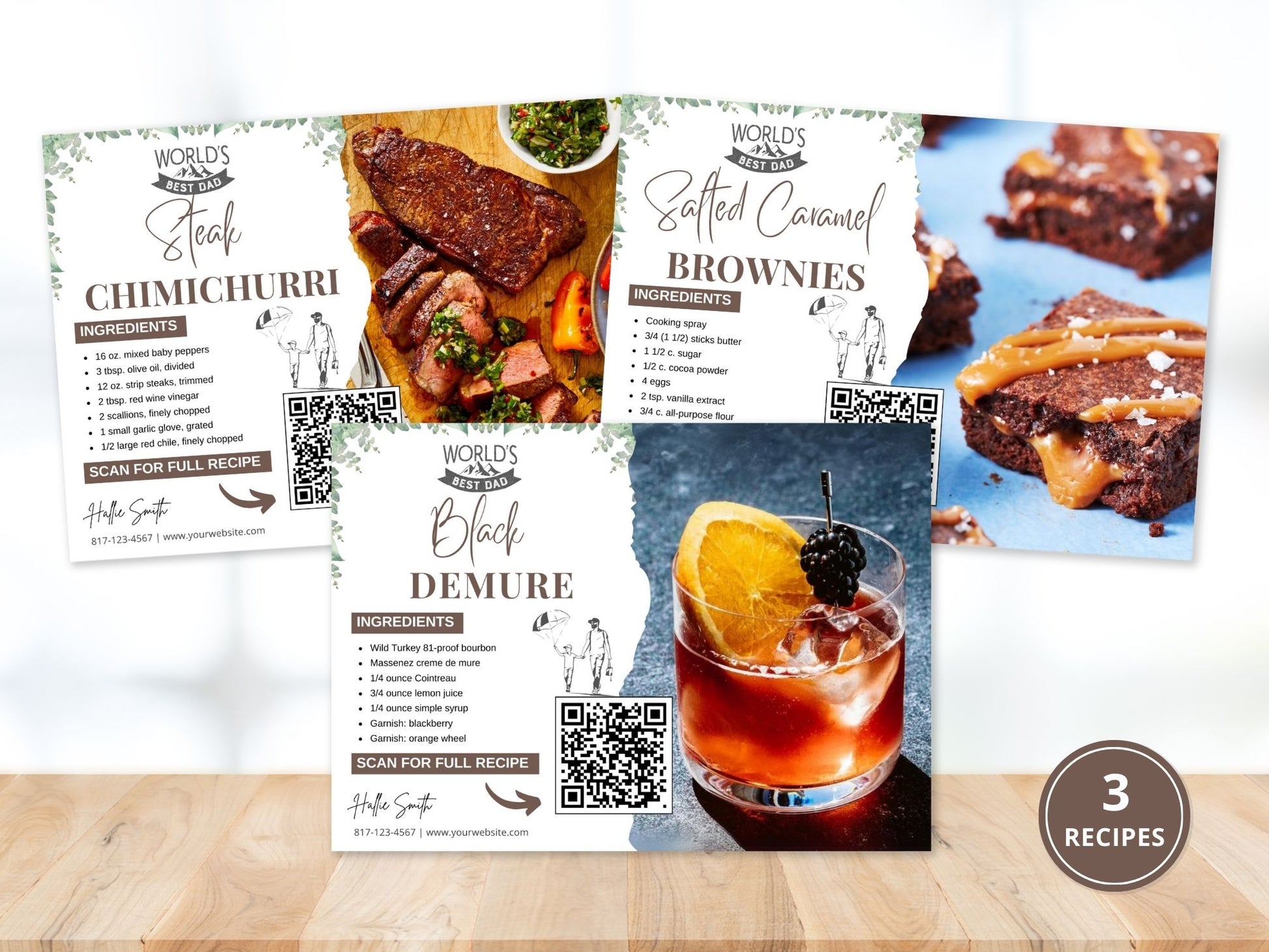 Father's Day Recipe Postcard Bundle - Heartfelt postcards with savory recipes for personalized real estate marketing on Father's Day.