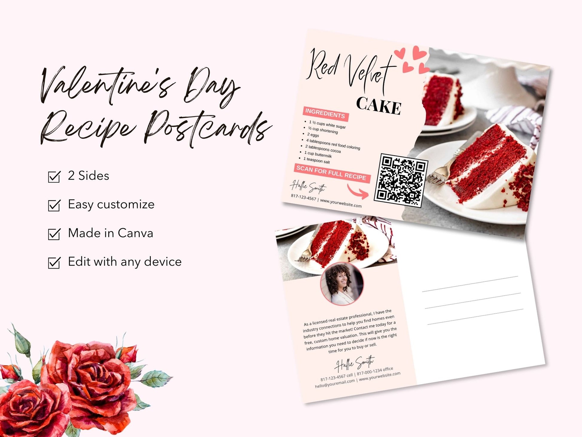 Real Estate Valentine's Day Recipe Postcard Bundle: Spreading Love and Culinary Delights to Clients and Prospects on Valentine's Day