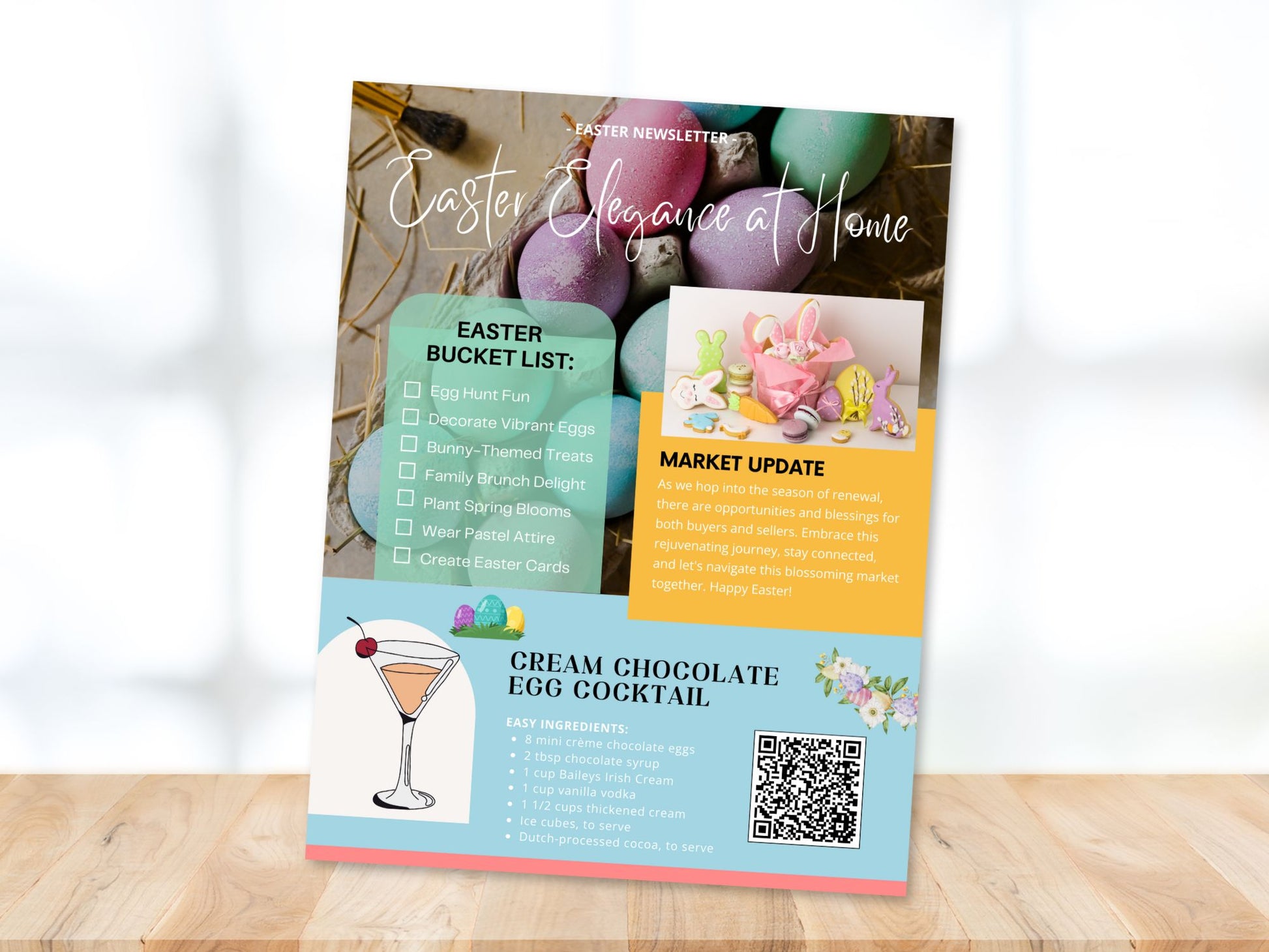 Easter Holiday Newsletter - Festive real estate newsletter template for spreading Easter joy.