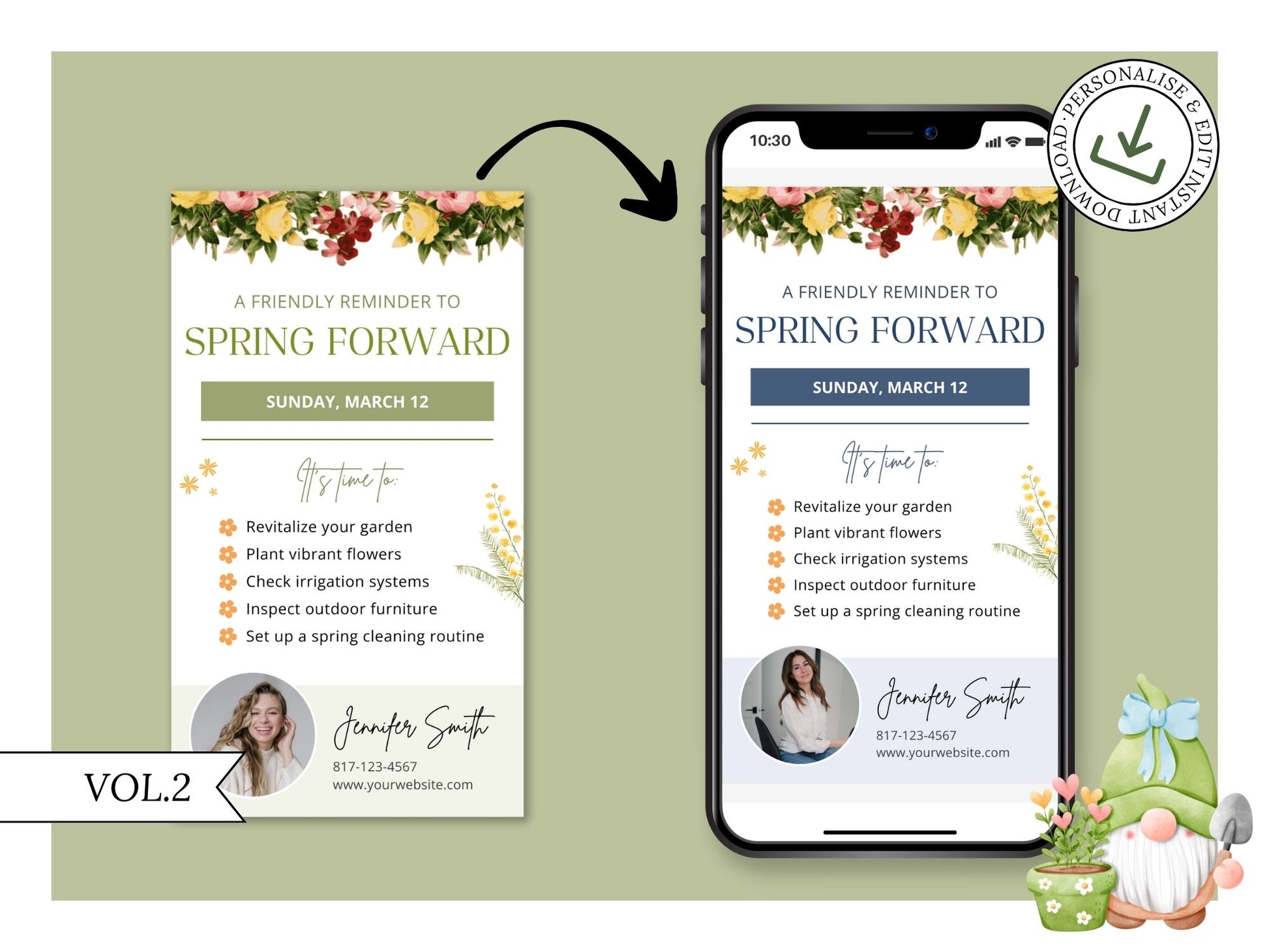 Spring Forward Digital Card Vol 02 - Professionally designed real estate digital card for a timely reminder of daylight saving time.